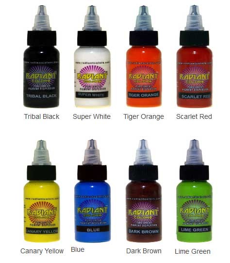 Tattoo Ink Set - Radiant Colors 8 Primary 1oz