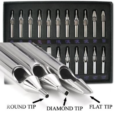 22 Pc. Box Set of Stainless Steel Tattoo Grip Tips