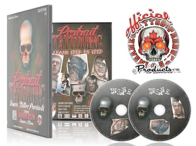 6.5 Hour Professional Portrait Tattoo on 2 DVD Video Insane 