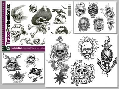 Tattoo Professional Series #2 Tattoo Book on SKULLS Illustration Flash Book